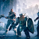 An archer, barbarian, dwarf, and dark elf prepare to battle in D&D Dark Alliance